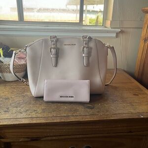 Michael Kors Beige Satchel with Matching Wallet